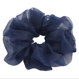 Oversized organza scrunchie - navy blue